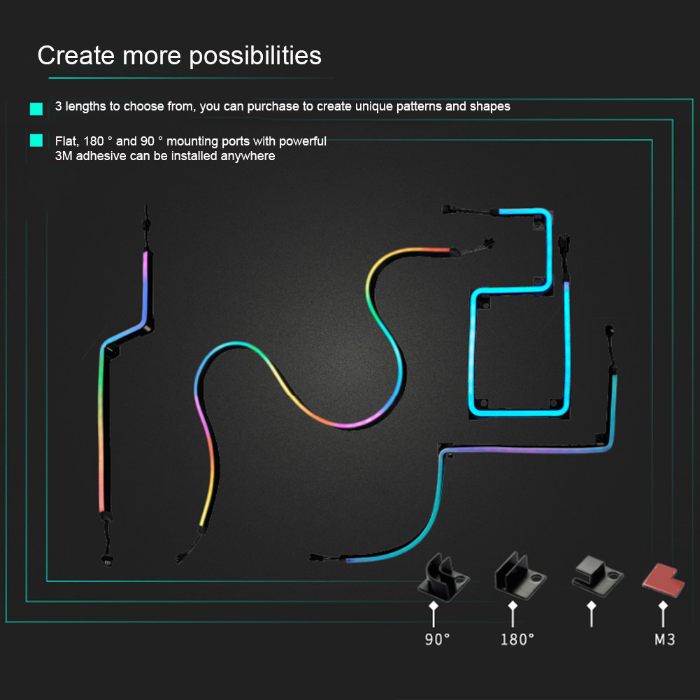 550MM FLEXIBLE MOUNTING ADDRESSABLE DIGITAL RGB COMPUTER CAS