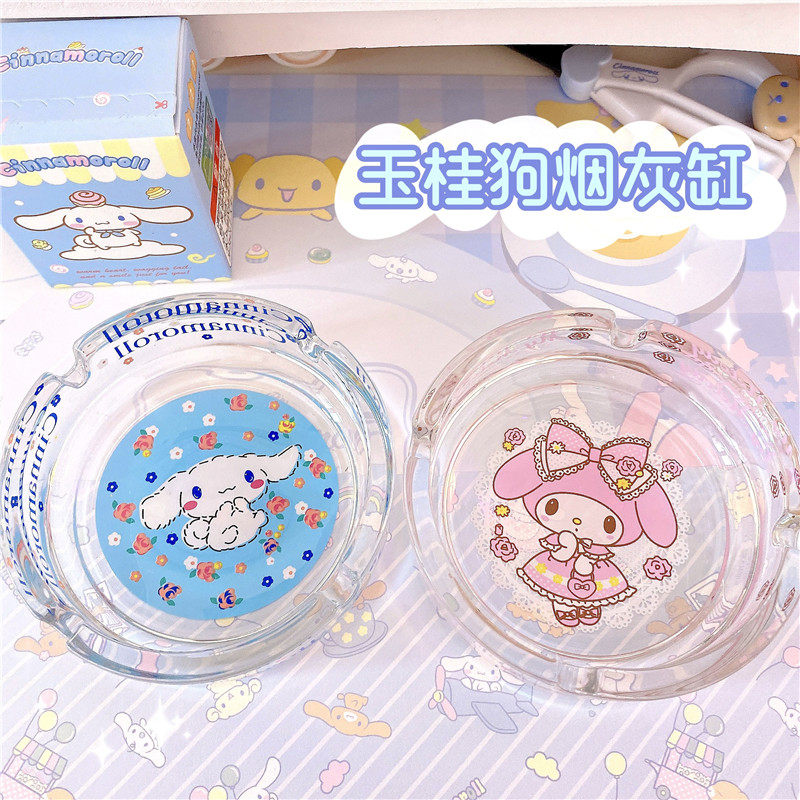 Yu Gui Dog Melletti Glass Household Ashtray Lovely Cartoon Home Decoration Accessories
