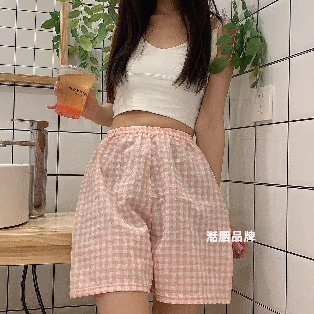 Home Shorts Floral Sports High Waist Thin Wide Leg Pants Loose Casual Plaid Pajamas 2022 Embrace Summer