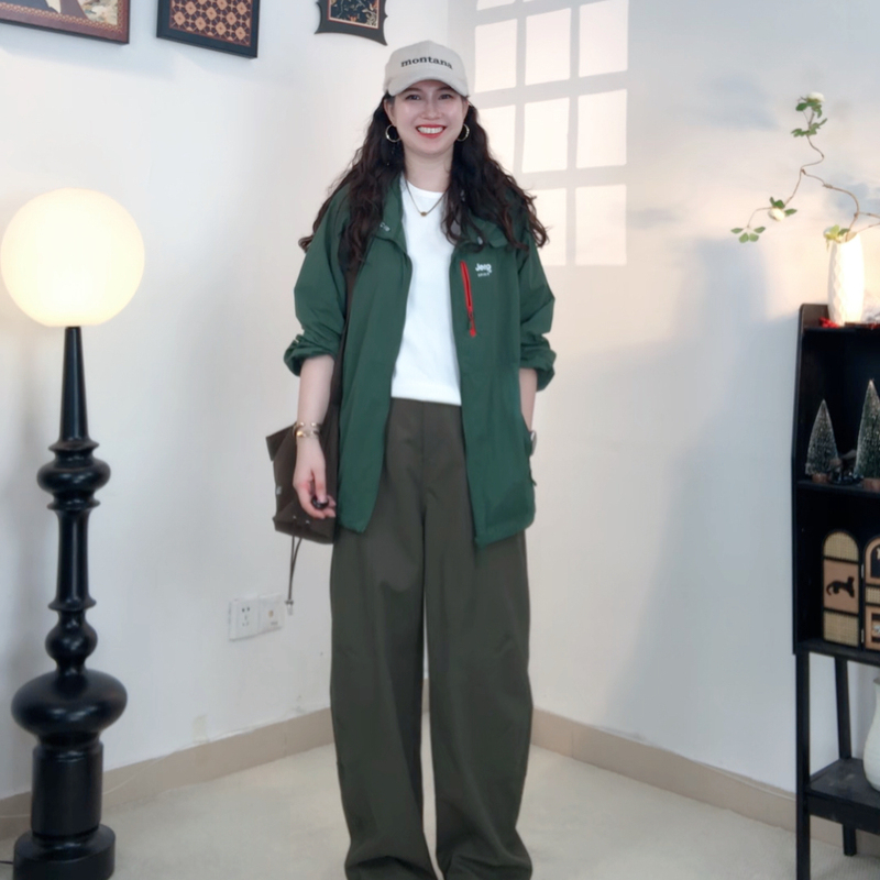 A Zi Studio Workwear Curved-Leg Pants Autumn High-Waisted Loose Casual Curved-Leg Pants