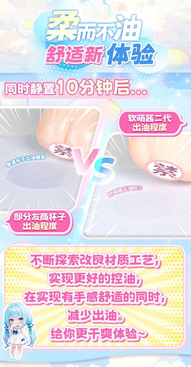 YUU软萌酱二代慢玩刺激飞机杯倒模阴臀倒膜男用自慰名器