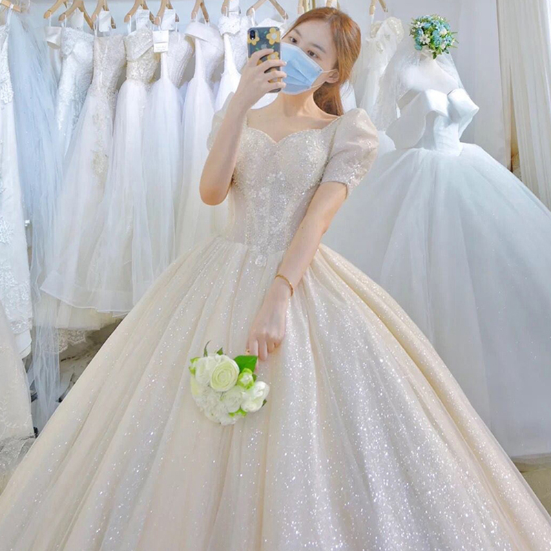 French light wedding gauze 2024 new main yarn high -level texture large size large size, small pregnancy clothing out of the door French light wedding gauze 2024 new main yarn high -level texture large size large size, small pregnancy clothing out of the door