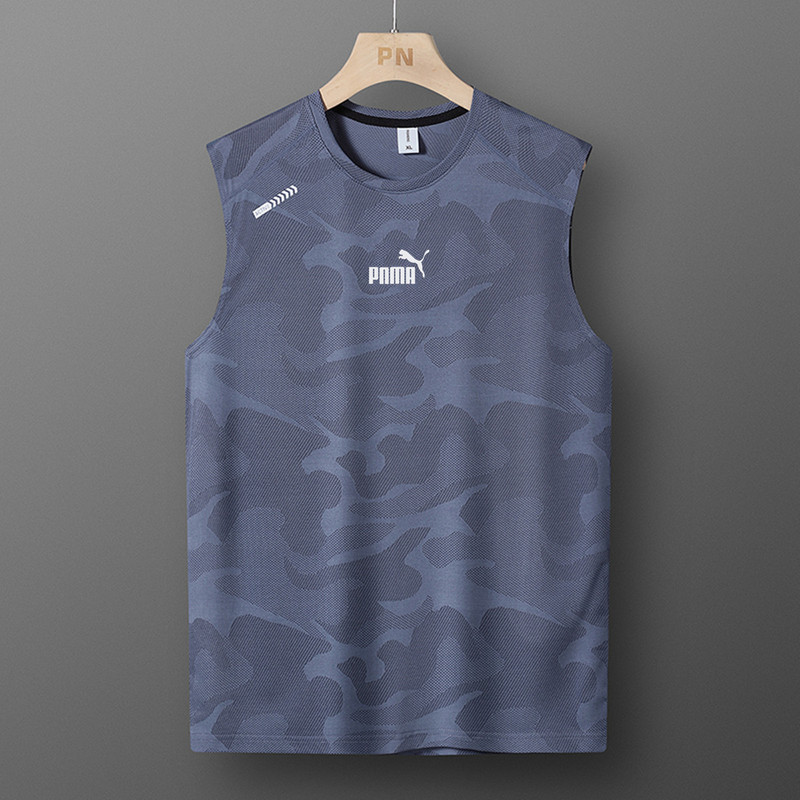 Outlet Sports Vest Men's Summer Elastic Running Fitness Training Ice Silk Quick-Drying Sleeveless T-Shirt Outlet Sports Vest Men's Summer Elastic Running Fitness Training Ice Silk Quick-Drying Sleeveless T-Shirt