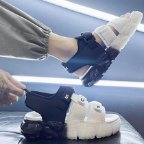 Li Ning boys sandals summer new childrens popcorn thick-soled sandals with a sense of stepping on the shit big boys beach shoes