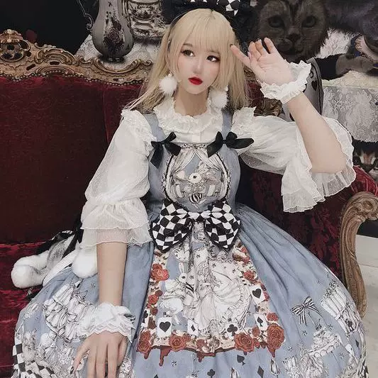 Подлинный дизайнерский винтажный slip dress, комплект, стиль лолита, Lolita Jsk