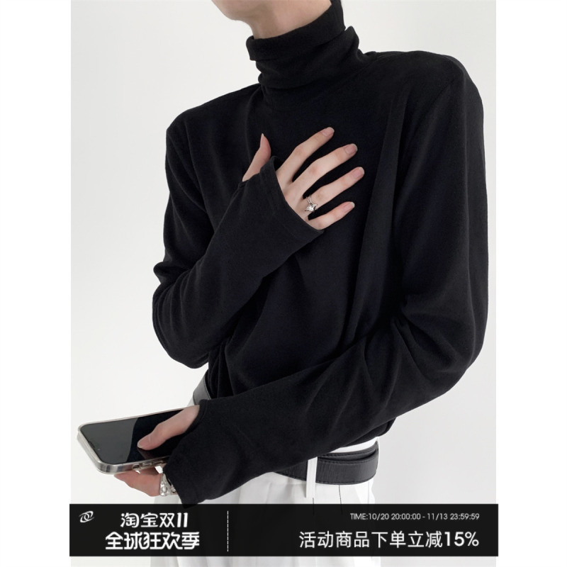 Autumn Mountain Style/Everyone Has One of These Soft and Versatile Turtleneck Base Shirts for Men, with a High-End Feel, Suitable for Layering in Autumn and Winter, Long-Sleeved T-Shirt