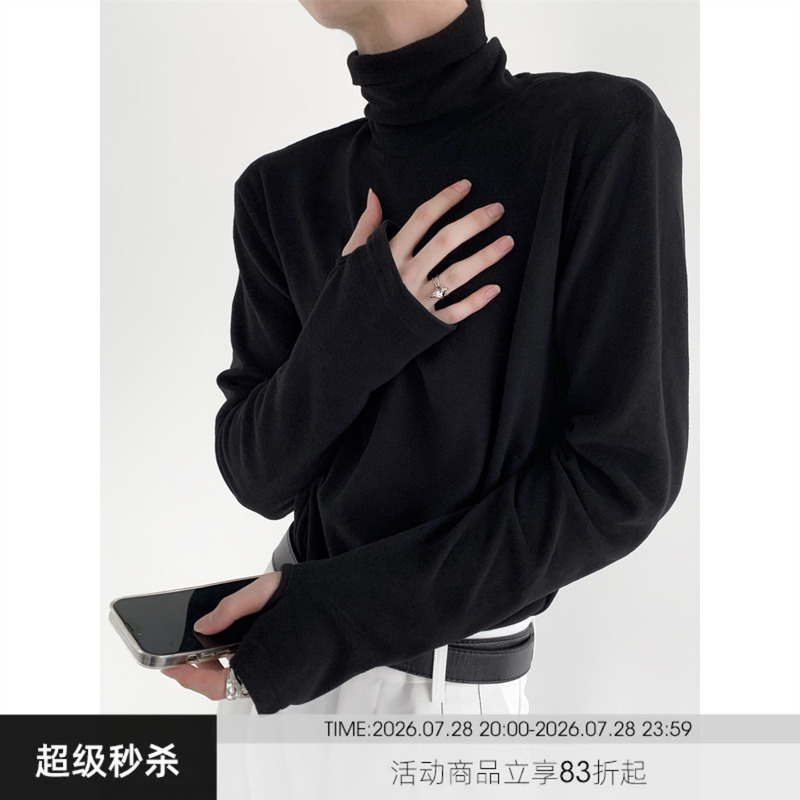 Autumn Mountain Style/Everyone Has One of These Soft and Versatile Turtleneck Base Shirts for Men, with a High-End Feel, Suitable for Layering in Autumn and Winter, Long-Sleeved T-Shirt