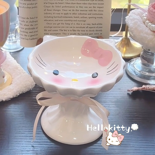 Милая мультяшная миска для котенка и кошки, керамическая миска для кошачьей еды, миска для собаки, миска для собаки, защита от черного подбородка, шейный отдел позвоночника, миска для еды большого диаметра