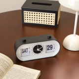 Креативные настольные электронные часы с вечным календарем, настольный будильник, простой и практичный календарь с ручным перелистыванием страниц.