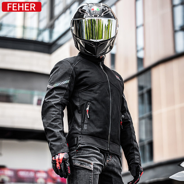 FEHER Motorcycle Summer Cycling Suit ສໍາລັບຜູ້ຊາຍຂະຫນາດໃຫຍ່ Racing Rider Mesh Anti-fall Breathable ຊຸດລົດຈັກສໍາລັບແມ່ຍິງ