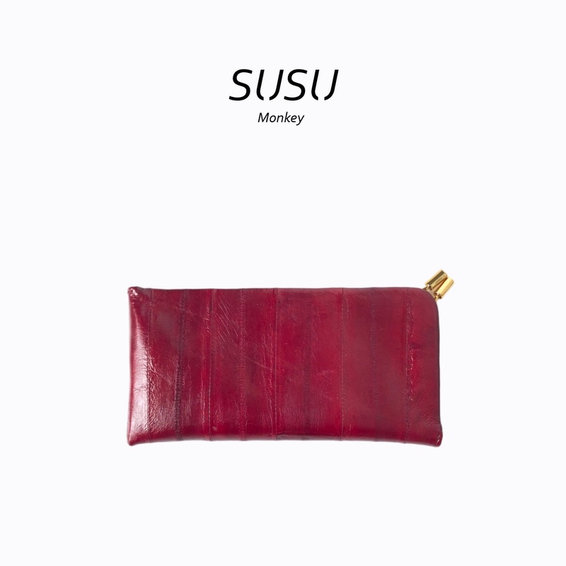 Susu【Sutr-Eel Mouth Clutch Bag】Imported Original Eel Skin, Velvet Lining, Gold-Plated Clutch Bag