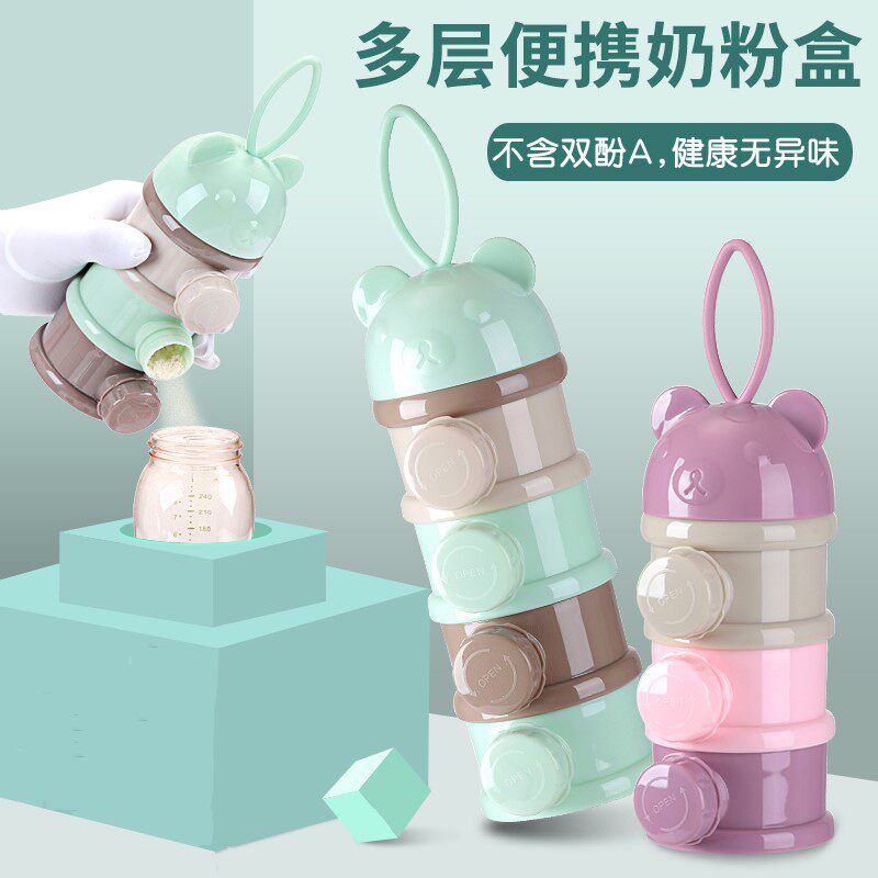 Baby baby formula box out-of-home with portable small large capacity sealed jar dual-purpose divided into three compartments