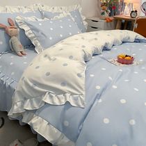 Princess Wind bed Four sets of sleeves Nordic Bedsheets Bed Girl Hearts Bed Skirt Summer Three Sets Bedding
