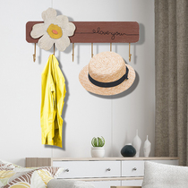 Creative wabi-sabi style three-dimensional flower coat hook for entry entrance texture painting flower iron art home decoration coat hook