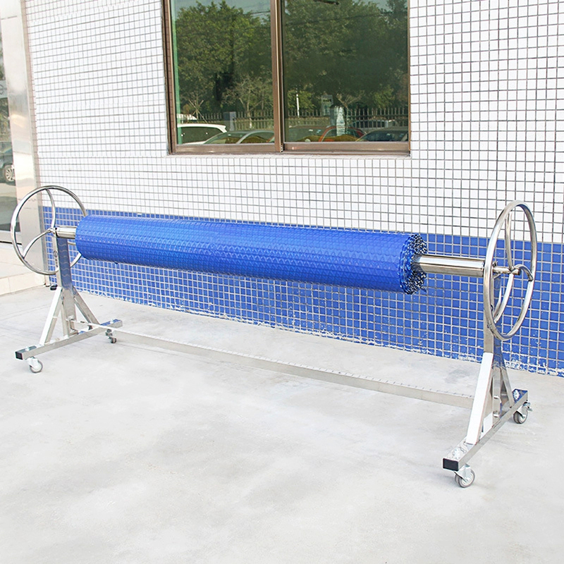 Swimming Pool Insulation Film Winding Cart with Stainless Steel Bracket, Wear-Resistant and Corrosion-Resistant, Quick Storage of Insulation Cover and Film Swimming Pool Insulation Film Winding Cart with Stainless Steel Bracket, Wear-Resistant and Corrosion-Resistant, Quick Storage of Insulation Cover and Film