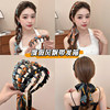 Retro Ribbon Headband with Integrated Braided Hair, Women's 2025 New Style High Cranial Top Hairband for Daily Wear