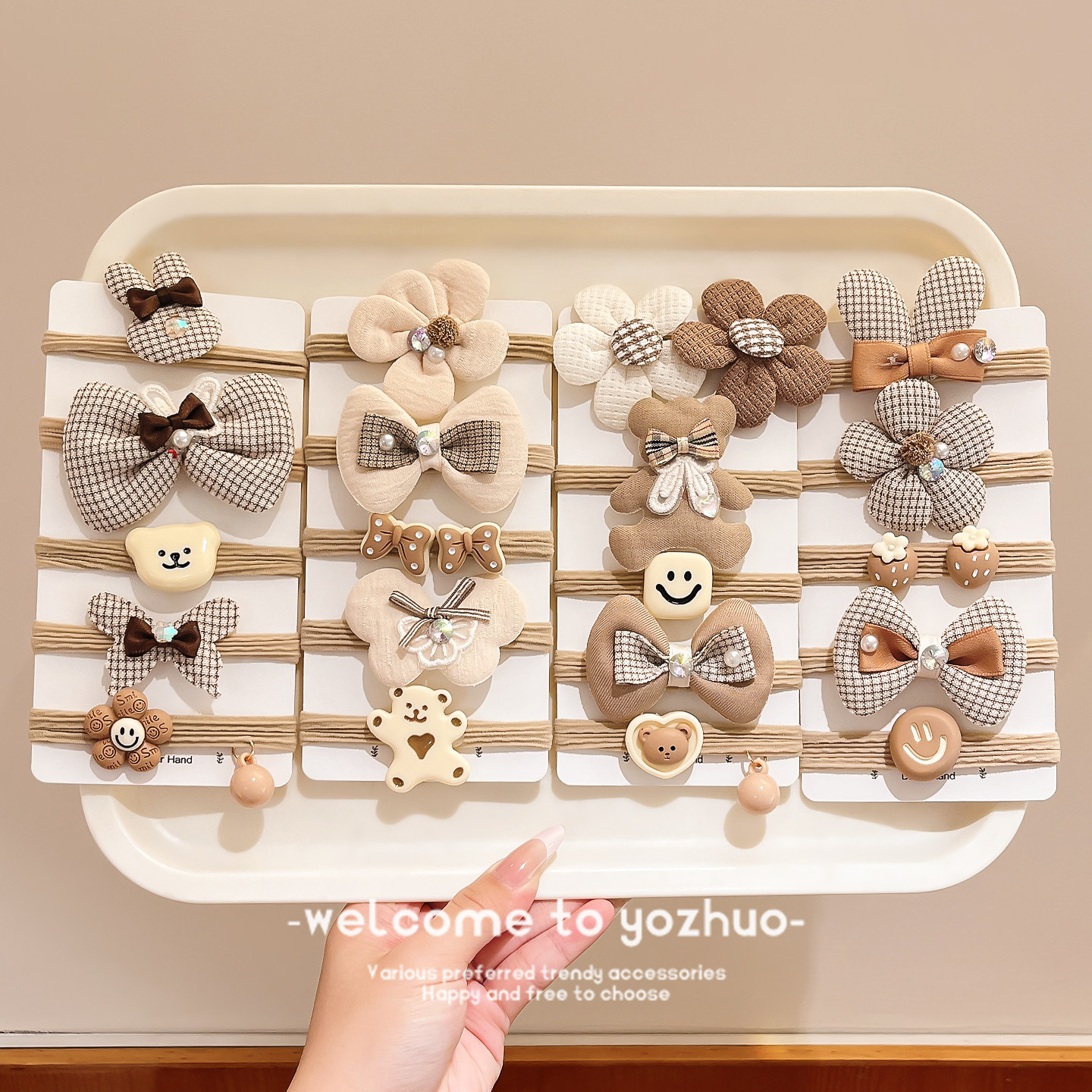 Children's Hair Ties, Cute Milk Coffee Color, High Ponytail Hair Ties, Girls' Hair Ties, Rubber Bands, High Elasticity, Durable, Versatile Hair Ties