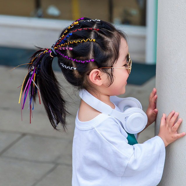 ເຊືອກ braided ສີ, ເຊືອກ braided ເປື້ອນ, ເຊືອກ braided ຜົມສີ, ໂບ braided ສີ, hairband, ໂບເດັກນ້ອຍ, headdress ສໍາລັບເດັກຍິງ