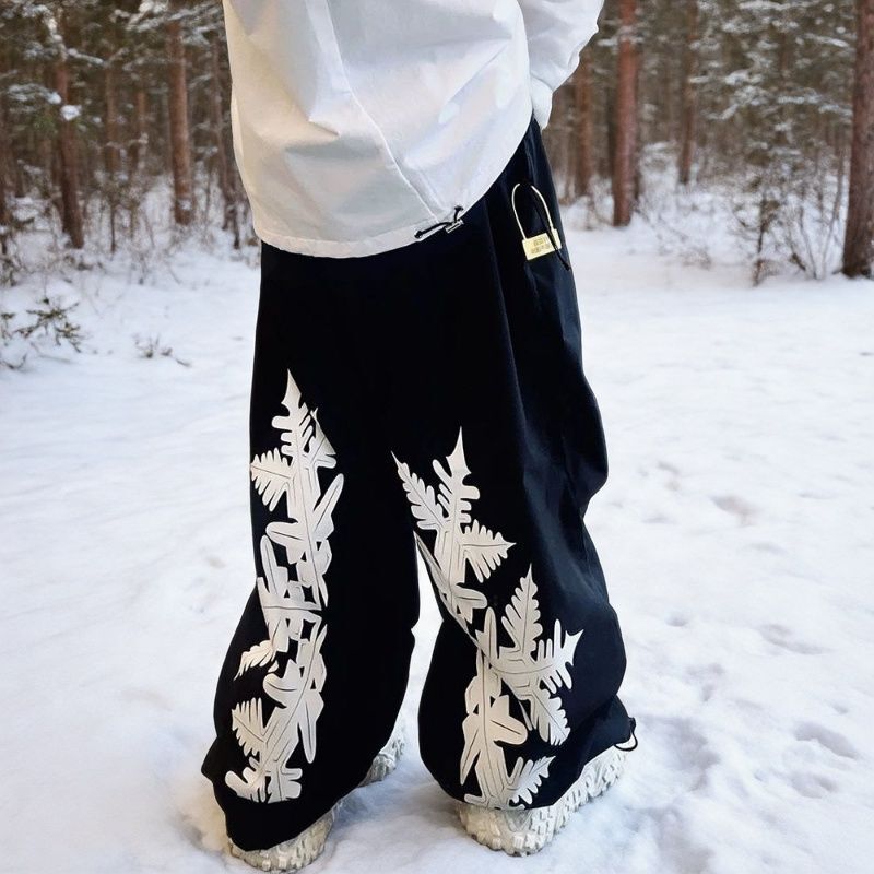 2025 Printed Breathable Freestyle Oversize New Waterproof Snowboard and Ski Pants Unisex
