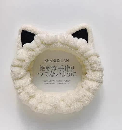 Cat Ear Headband for Washing Face, Cute Hairband for Women, Autumn and Winter Trendy 2021 New Face Mask Headband