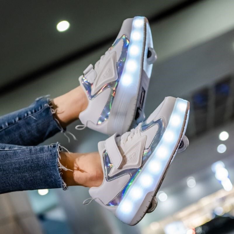 Net red single and double roller skates can walk deformed Heelys shoes children automatic student invisible adult pulley skates