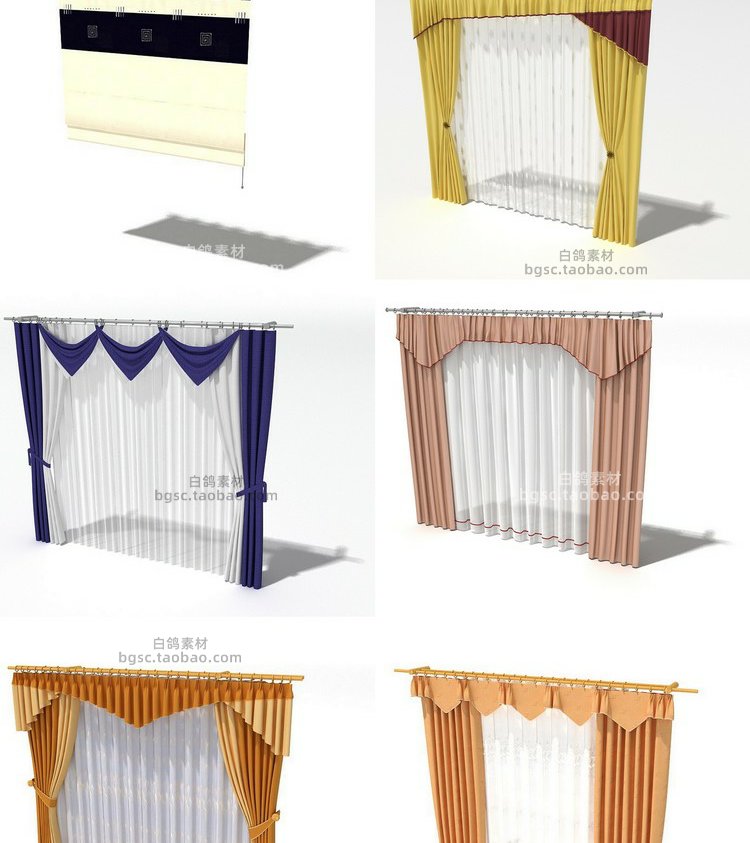 图片[6]-C4D户内客厅卧室门窗幔纱窗帘渲染fbx建模obj设计素材3dmax源文件-cg男孩