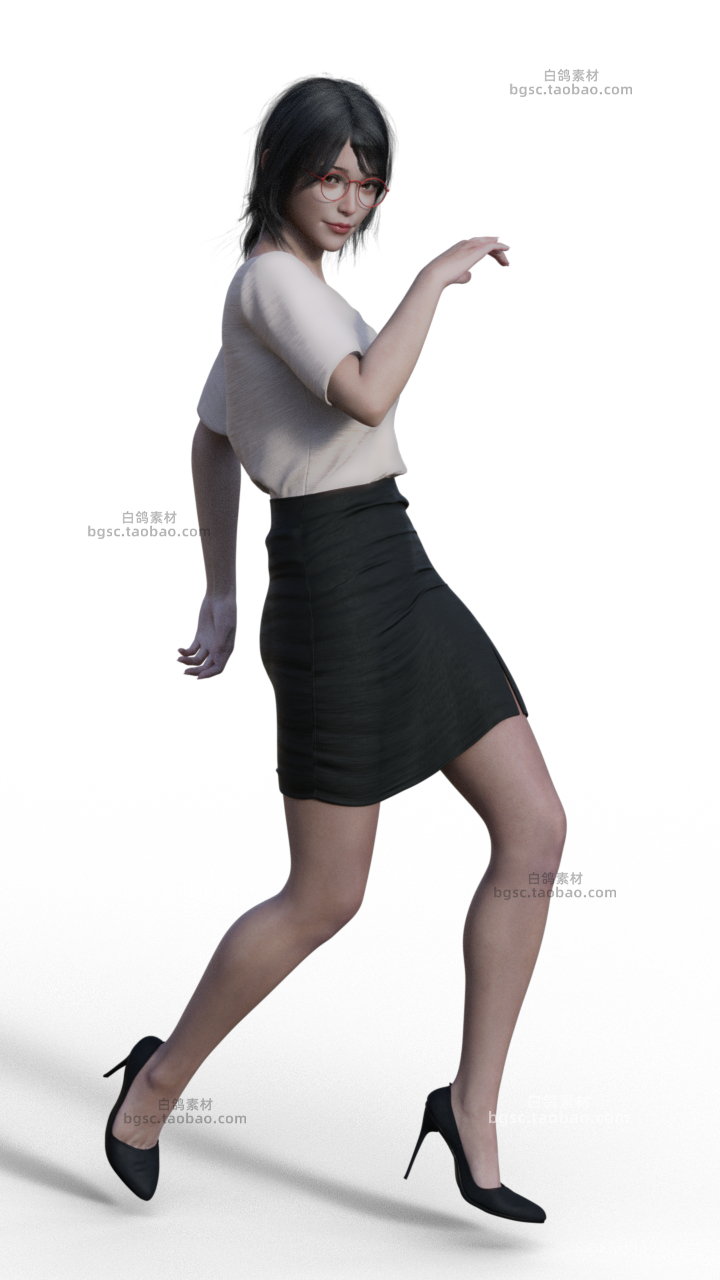 图片[7]-zbrush现代职业女性C4D职业装女生fbx模型maya女秘书建模渲染素材-cg男孩