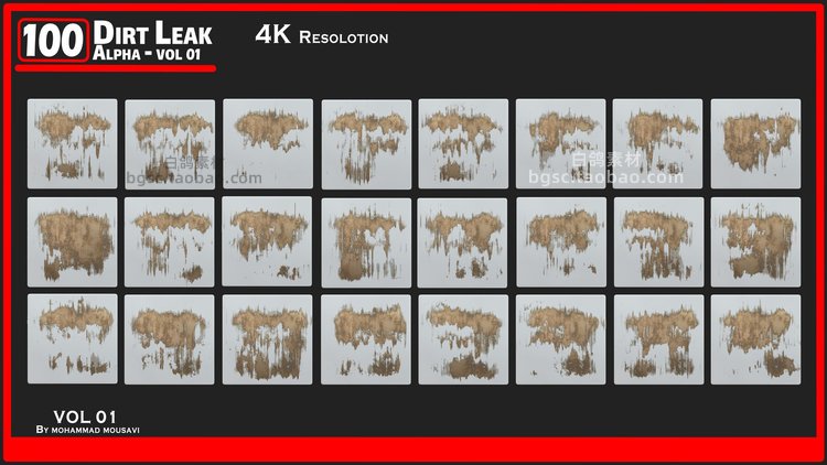 图片[6]-4K污垢zbrush泄漏Alpha纹理sp贴图sd涂抹C4D油刷痕迹blender素材-cg男孩