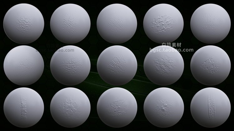 图片[8]-105个Zbrush金属焊接划痕损坏IMM笔刷表面细节zb画笔建模雕刻图案-cg男孩