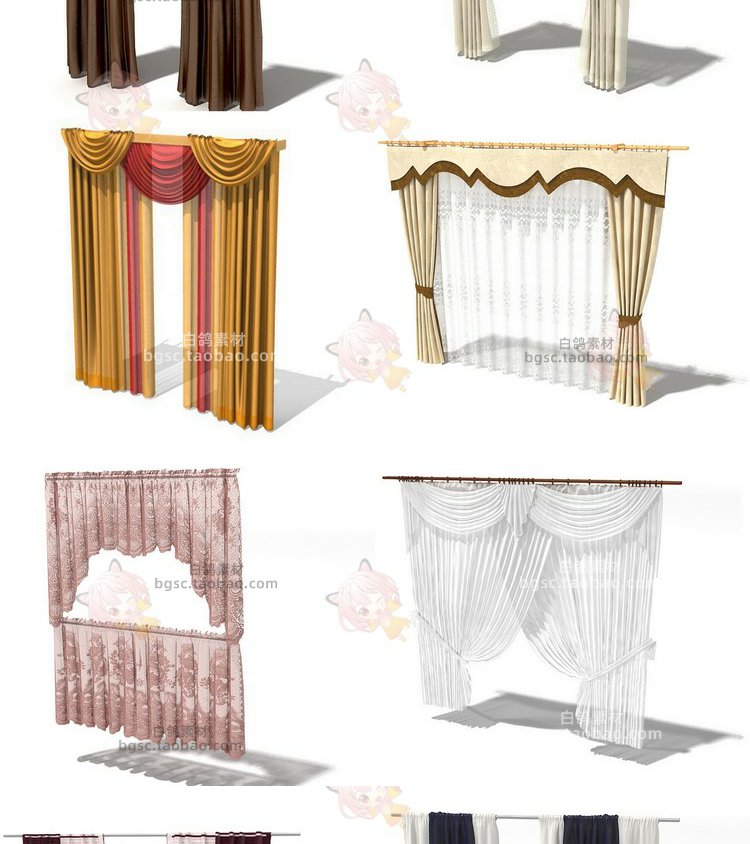 图片[13]-C4D户内客厅卧室门窗幔纱窗帘渲染fbx建模obj设计素材3dmax源文件-cg男孩