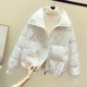 Foreign trade brand cutting label orphan sample clothing sequined down cotton clothing women's loose stand-up collar short bread clothing cotton jacket
