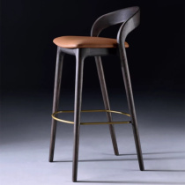Modern simple bar chair solid wood household high stool bar chair light luxury new Chinese style retro front desk KTV bar