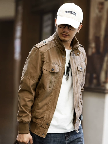 格蓝鹿 Ретро демисезонная куртка для отдыха, в американском стиле, оверсайз