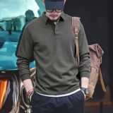 格蓝鹿 Демисезонный лонгслив, футболка polo для отдыха, в американском стиле, оверсайз