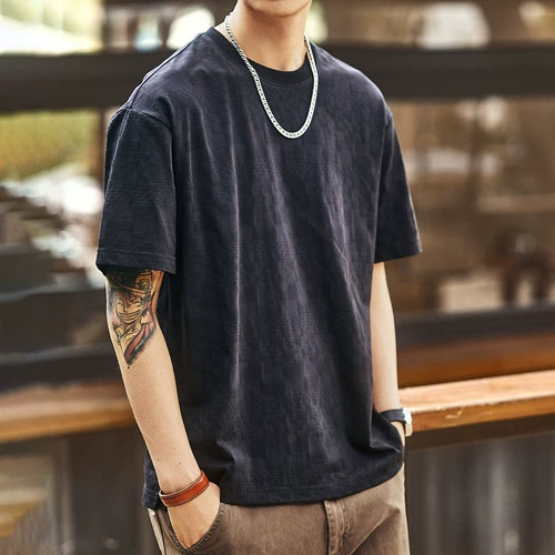 格蓝鹿 Ретро трехмерная летняя тонкая футболка с коротким рукавом, в американском стиле, 3D, оверсайз