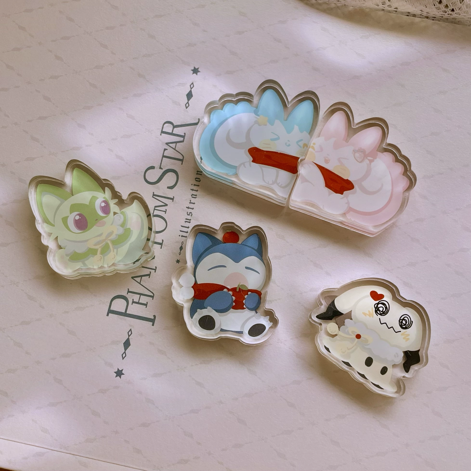 【Spot】Покемон Толстый акриловый стенд Patchlitz/Mymph/Kabbi Beast/New Leaf Meow