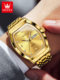 瑞士欧利时方表男士名牌手表男款石英金色防水酒桶型男表时尚新款