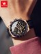 Swiss Oris Men's Watch Three-Eye Panda Dial Men's Large Dial Quartz Watch Men's Watch New Light Luxury Wristwatch