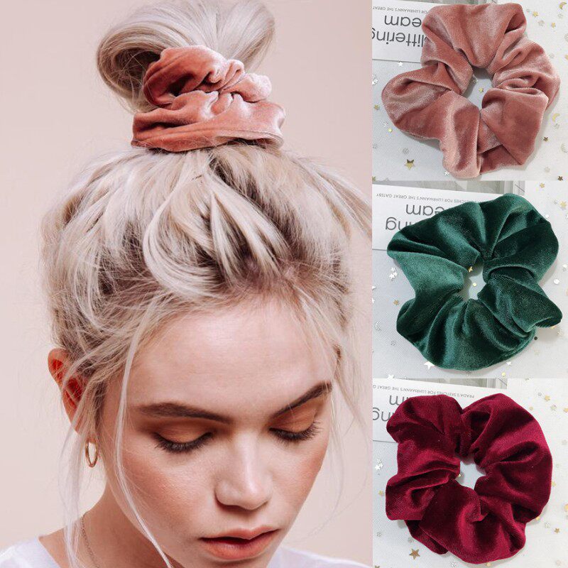 New 37Colors Korea Velvet Scrunchie Elastic Hair Bands Solid