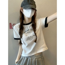 学院风短袖T恤少女夏季2024新款初中高中学生大童薄款短款上衣服