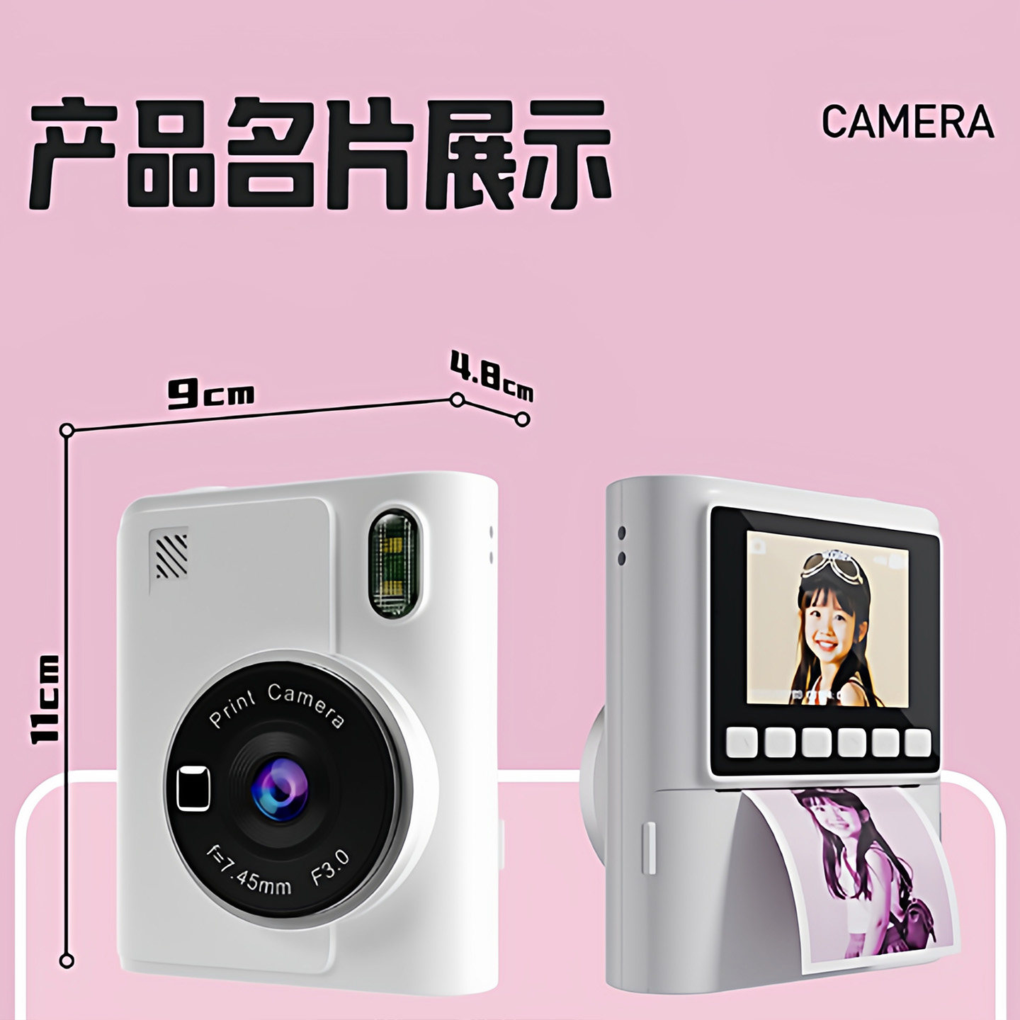 Children's Camera, Instant Photo Printer, Color Printer, High-Definition Camera That Can Take Photos and Videos, Birthday Gift, Girl's Toy