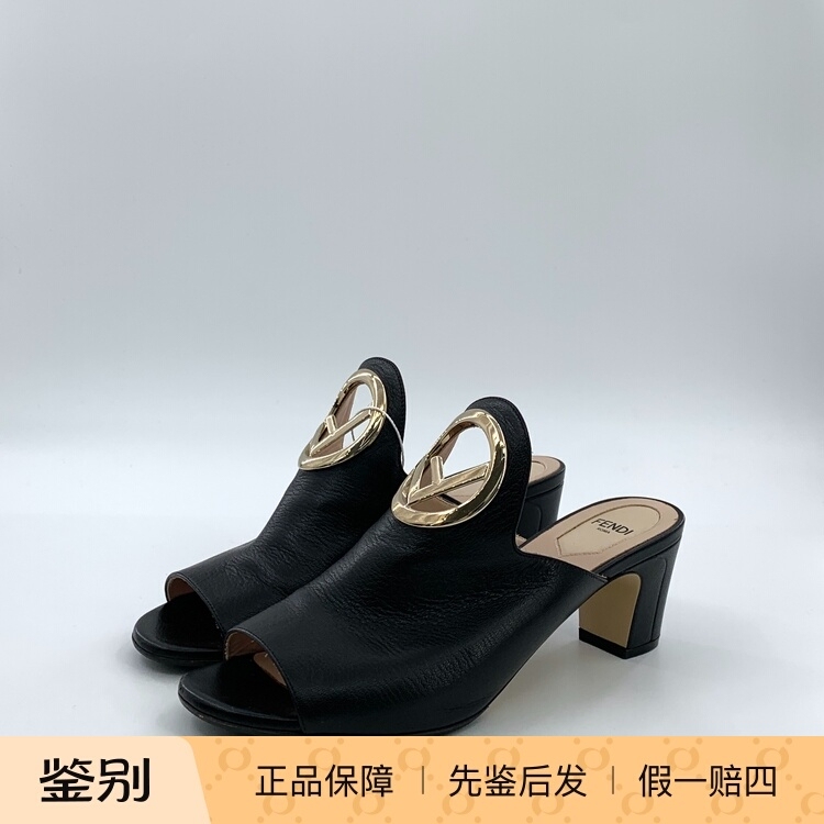 Realdeal Carefully Selects 95% New Products / Fendi Size 38 Chunky High-Heeled Sandals /J37096