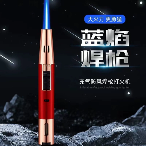 Высокая температурная металлическая прямая спешка к портативной пневматической более легкой точке точки точки моксибибибции с ветропролитным пистолетом с ветроэнергетическим пламенем в стиле ручки, чтобы взять мошенничество