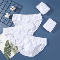 Mens underwear white pure cotton young and middle-aged dads briefs cotton loose breathable student plus size shorts