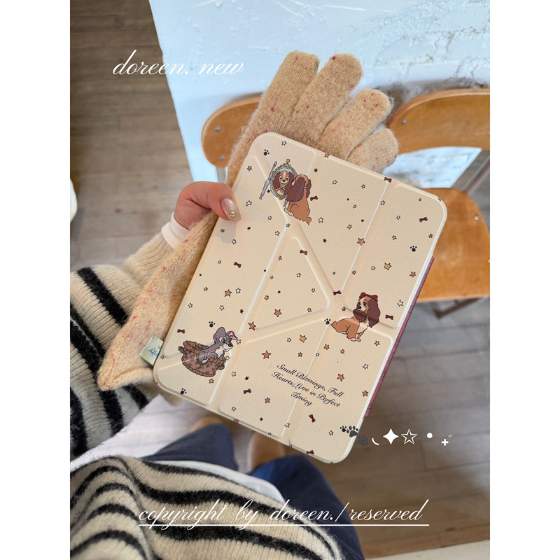 Doreen【Lady Puppy】Suitable for iPad Pro Litchi Texture Protective Case Y-Fold New Air5/6 Protective Cover with Pen Slot Apple Tablet 11inch Foldable High-End Doreen【Lady Puppy】Suitable for iPad Pro Litchi Texture Protective Case Y-Fold New Air5/6 Protective Cover with Pen Slot Apple Tablet 11inch Foldable High-End
