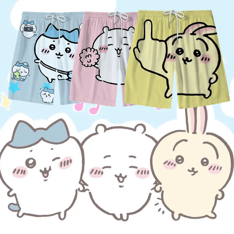 Cute Cartoon Shorts for Men and Women, Summer Five-Point Pants, Couple Beach Shorts, Jiuzaqi Pajama Shorts for Women
