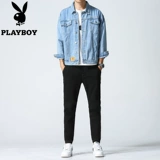 Playboy, джинсовая мужская демисезонная куртка, трендовый комплект, в корейском стиле, 3 предмета