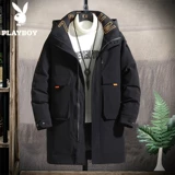 Playboy, мужской зимний пуховик, трендовая длинная универсальная куртка, коллекция 2021, в корейском стиле, средней длины, увеличенная толщина