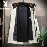 Playboy, мужской зимний пуховик, трендовая длинная универсальная куртка, коллекция 2021, в корейском стиле, средней длины, увеличенная толщина