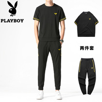 Floral Playboy Two sets of ice-shirt male summer Korean version Trend with handsome gas casual short sleeve suit summer dress